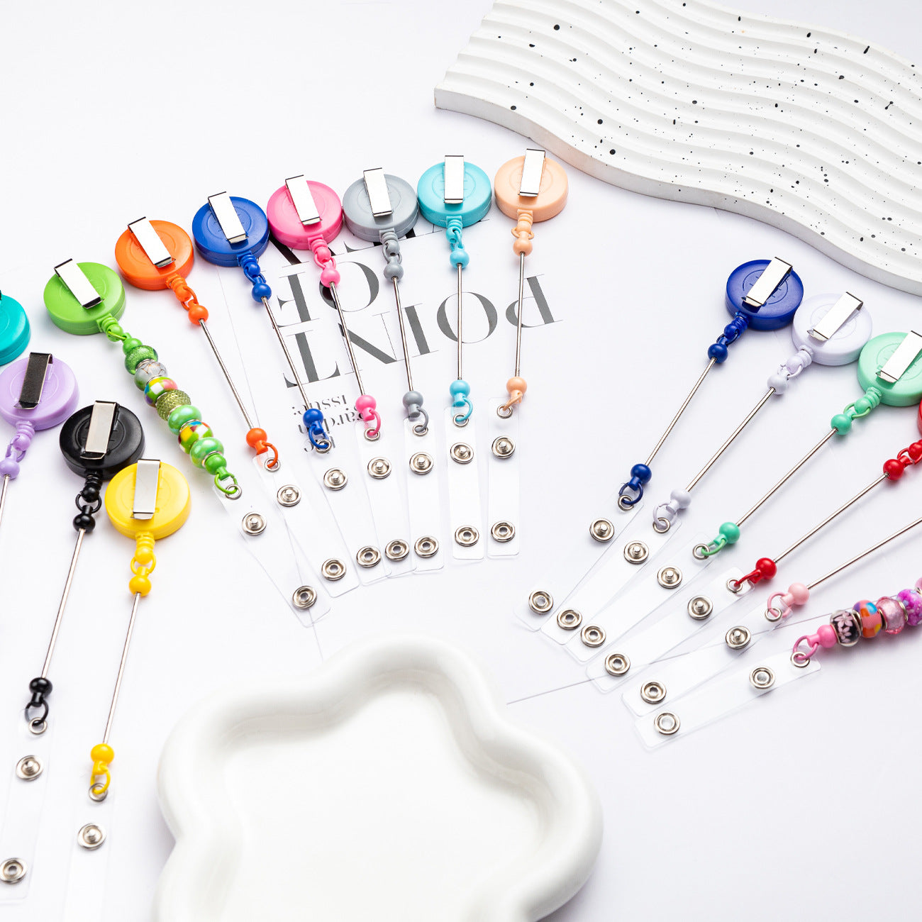Beadable Badge Reel-Mixed colors