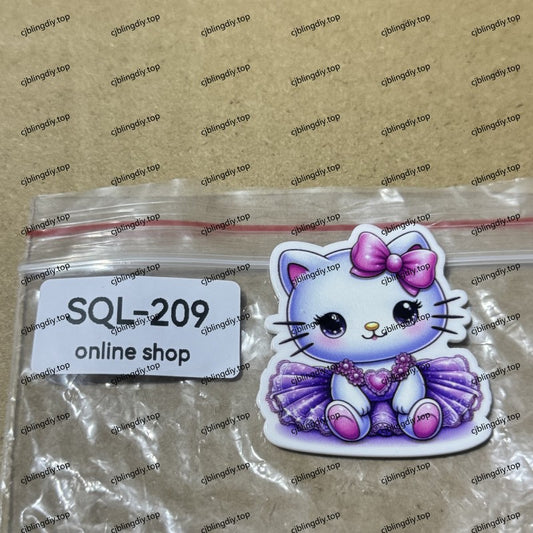 DIY Glitter Acrylics-Goodbye Kittiy Badge Reels/Earrings/Phone Cases/Keychains